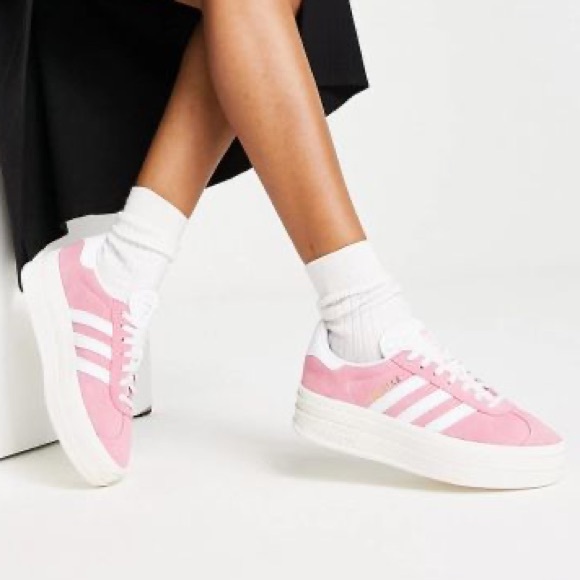 Adidas Gazelle Bold in Pink/White Suede Size 9 - Picture 3 of 10